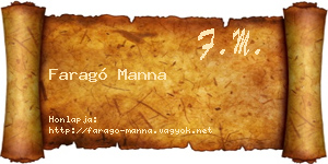 Faragó Manna névjegykártya